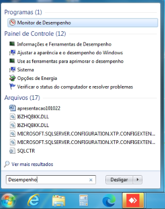 Acesso as configurações de aparência e desempenho do Windows 7