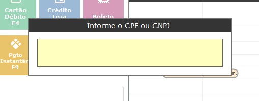 Preenchendo o CPF/CNPJ desejado para impressão na Nota Fiscal Paulista